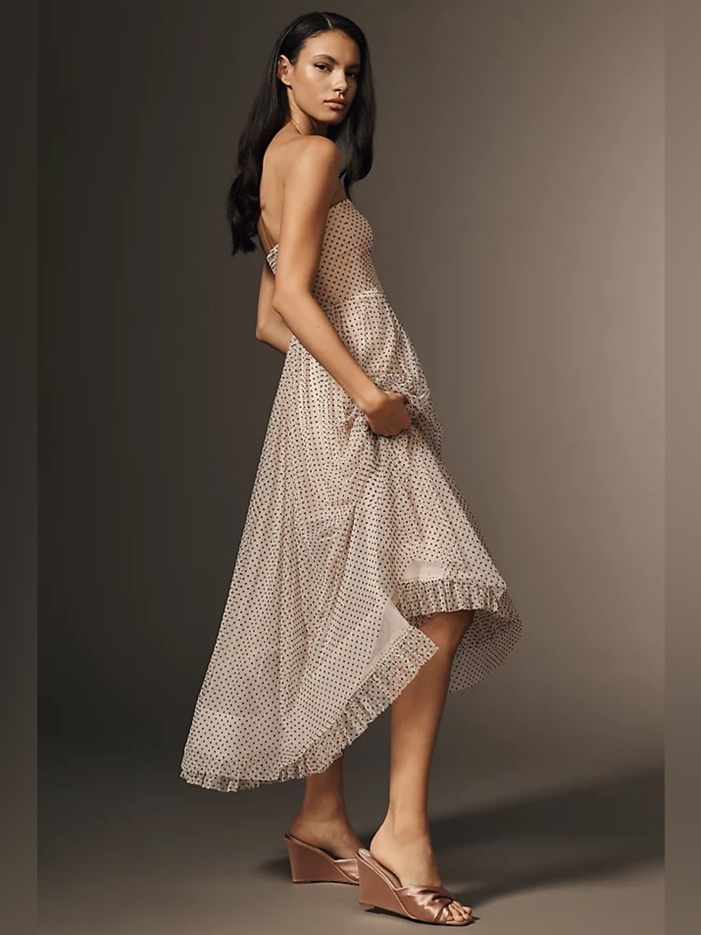 Brand New Maeve Strapless Tulle Midi Dress